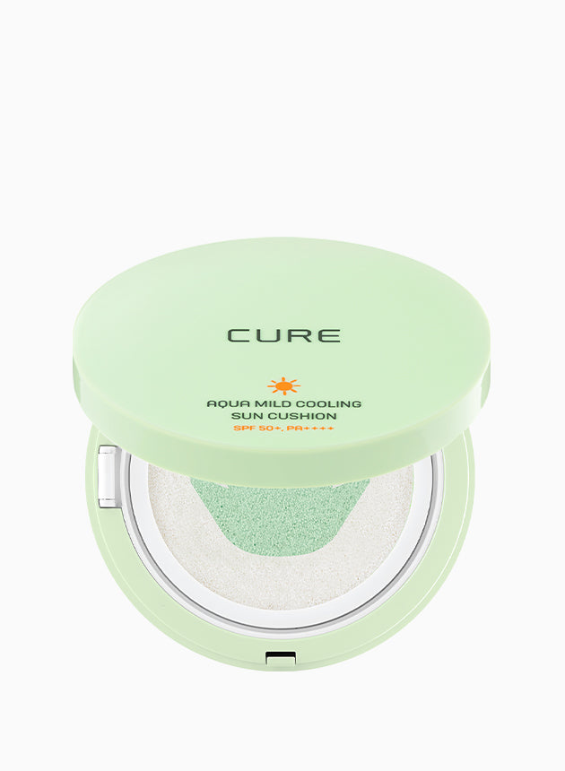 새로운 디자인 김정문알로에 큐어 쿨링 선쿠션 - Kim Jeong Moon Aloe Cure Water Splash Cooling Sun Cushion 25g SPF50+ PA++++